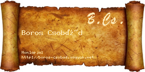 Boros Csobád névjegykártya