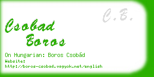 csobad boros business card